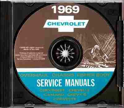 1969 chevy repair shop manual cd corvette biscayne bel air impala & caprice 