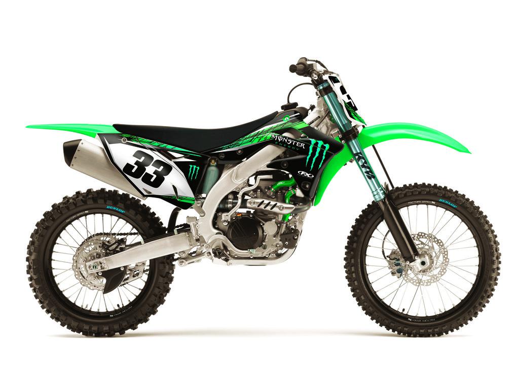 Factory effex monster energy shroud graphic kit for kawasaki kx450f 2009-2011