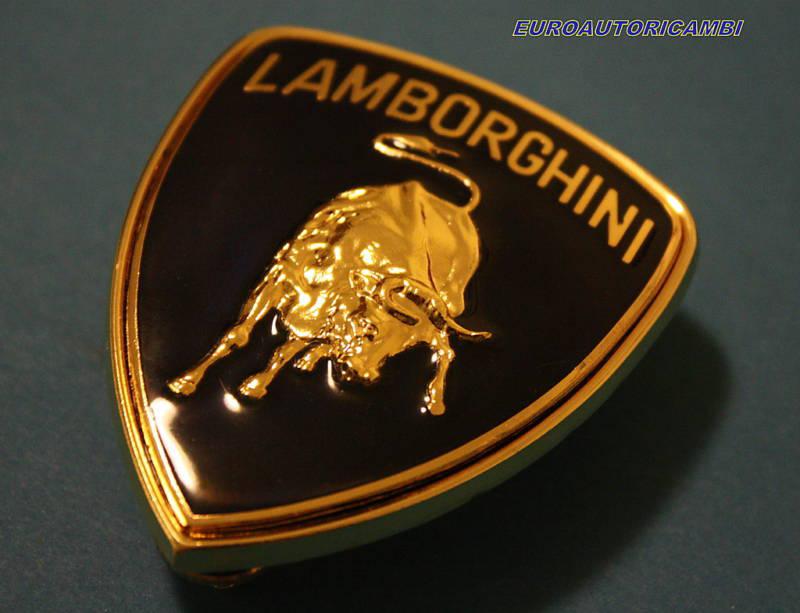 Lamborghini  front nose bonnet hood  enamelled  emblem badge gold boarder new