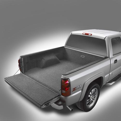 07-13 silverado carpet bed rug 6'6" standard bed gray w/ bowtie logo 19171174