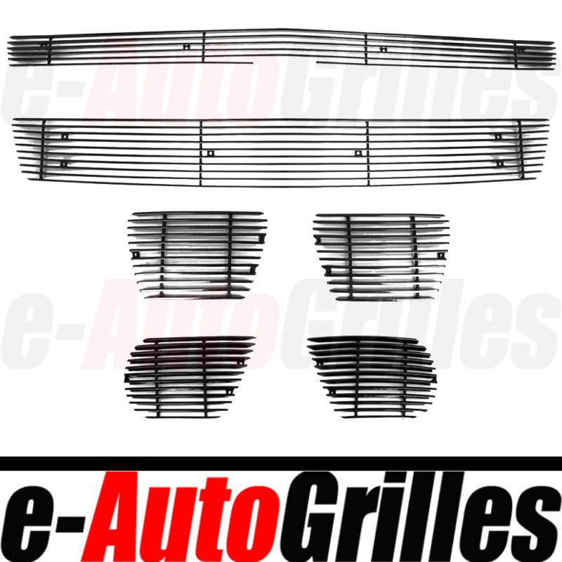 07-13 chevy tahoe+suburban black upper+bumper+fog+tow hook billet grille insert