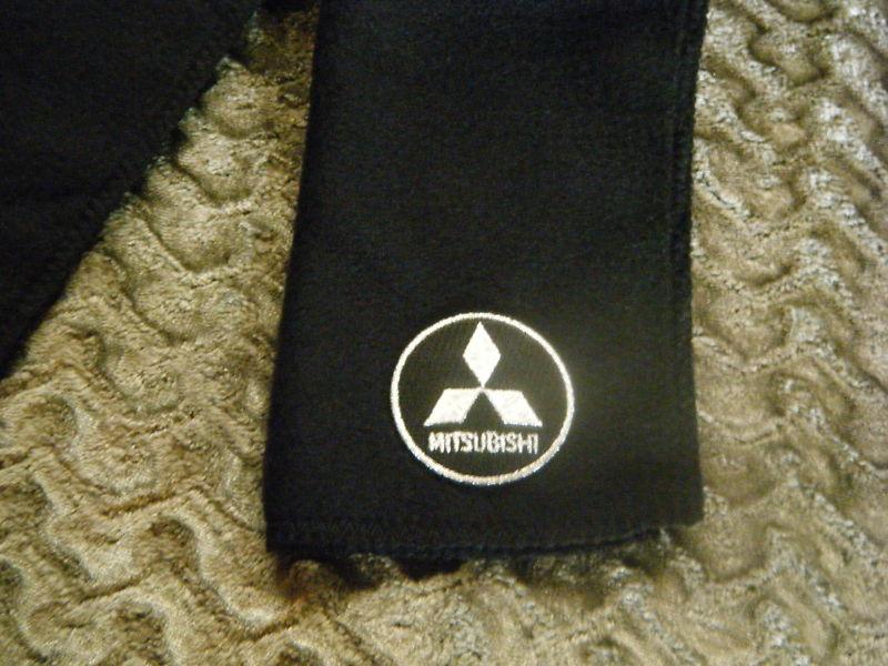 Mitsubishi  black fleece scarves scarfs scarf  9" x 60" (inches)  auto car 