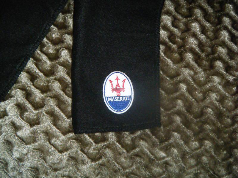 Maserati  black fleece scarves scarfs scarf  9" x 60" (inches) auto car  sport