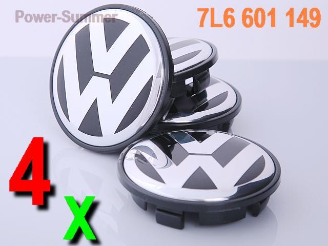 Real  vw touareg 2004 05 06 07 08 emblem wheel center 4 caps 7l6601149