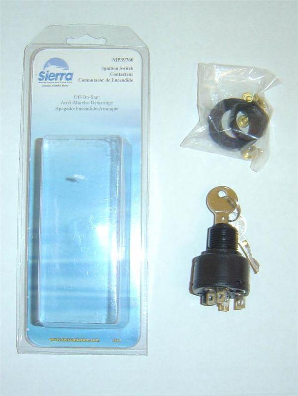 Sierra #mp39760 push to choke ignition key switch, 393301 & 508180, new