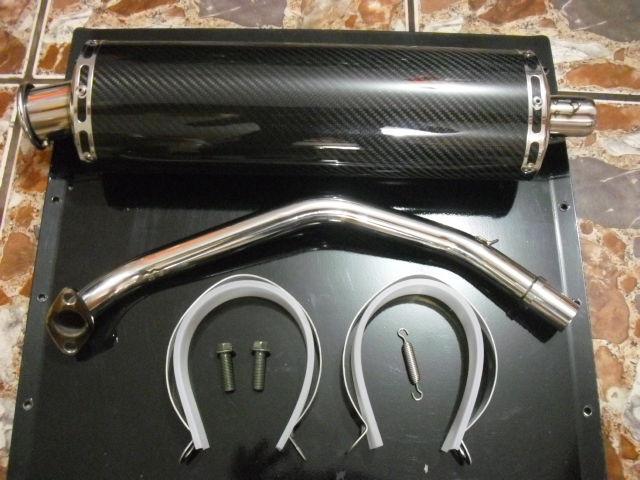 Scooter 150cc gy6 racing high performance carbon fiber oval exhaust