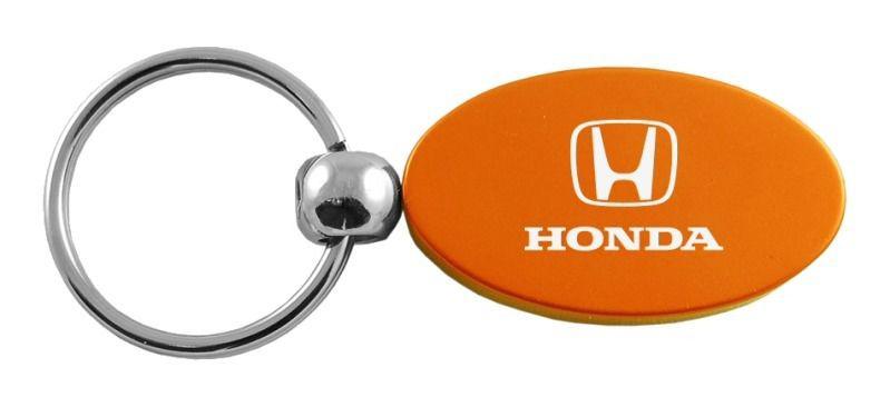 Honda orange oval metal keychain car key ring tag key fob logo lanyard