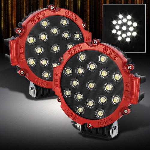 Red 7" suv/truck 4x4 off road 51w 17pcs hyper white led round shape fog lights