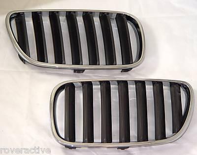 Bmw brand genuine e83 e83 lci x3 2007-2010 black with chrome center grille pair