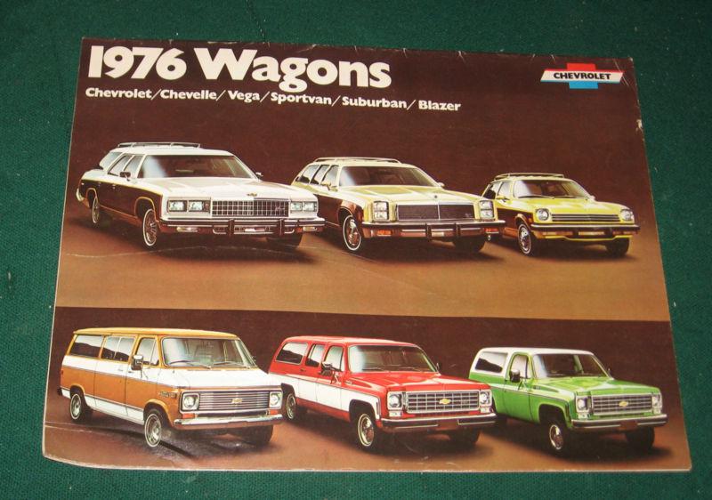 1976 chevy wagons sales brochure; caprice estate; impala; malibu; vega; 20 pgs