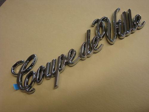 Nos cadillac coupe deville nameplate emblem 84 85 86 87 88 89 90 91 92 93 chrome