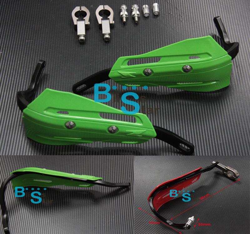 Green 7/8" dirt bike dirtbike atv motorcycle brush bar hand guards handguard