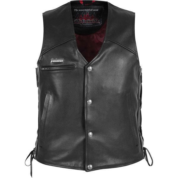 Black l pokerun cutlass 2.0 leather vest