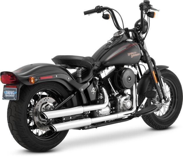 Vance & hines twin slash dual slip-on mufflers chrome harley flstsb 08-11