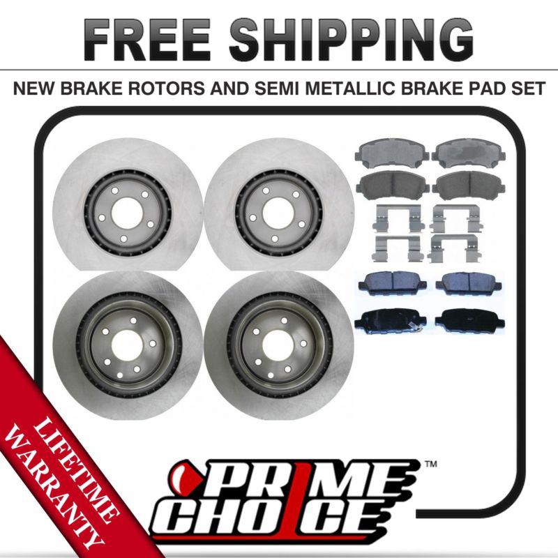 Front + rear kit (4) brake rotors & (8) brake pads with lifetime warranty