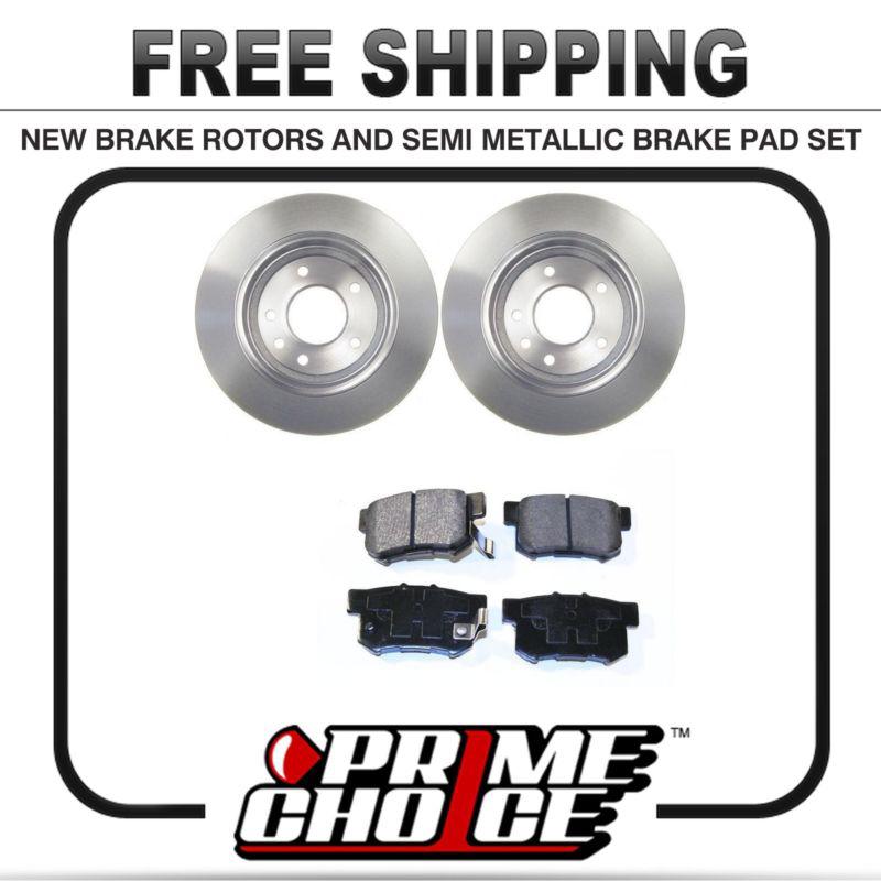 Premium rear metallic brake pads and disc rotors complete kit left & right pair