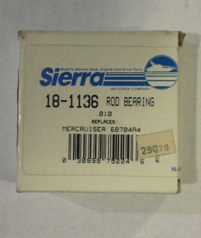 Sierra 18-1136 replaces mercruiser 68704r4 .010 rod bearings 3.7l
