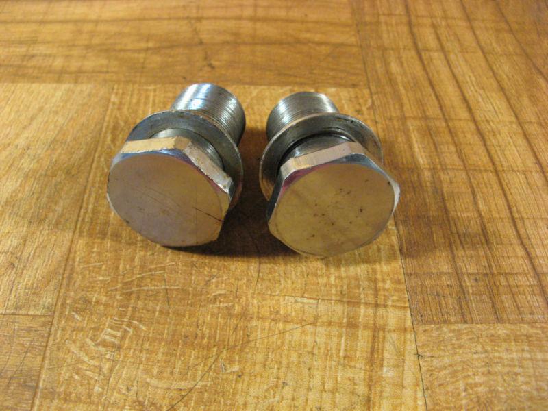 73-85 ironhead sportster front fork caps / 35mm top leg tube plugs harley oem-80