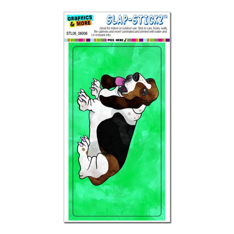 Basset hound watercolor teal - slap-stickz™ car window locker bumper sticker
