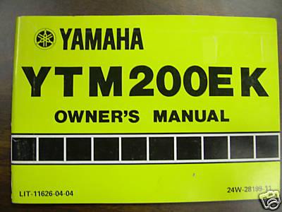 Nos 1983 yamaha ytm200ek owner's manual