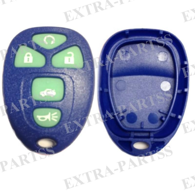 New navy glow replacement gm keyless remote key fob shell case & pad clicker