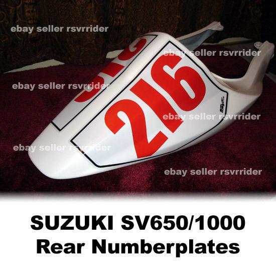 Rear track numberplates for suzuki sv650gsxr style body