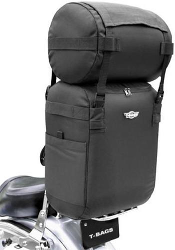 New t-bags uniiversal original bag with top roll and net nylon tail bag, black,