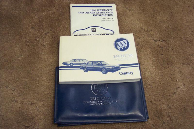 1993 buick century owners manual and cover