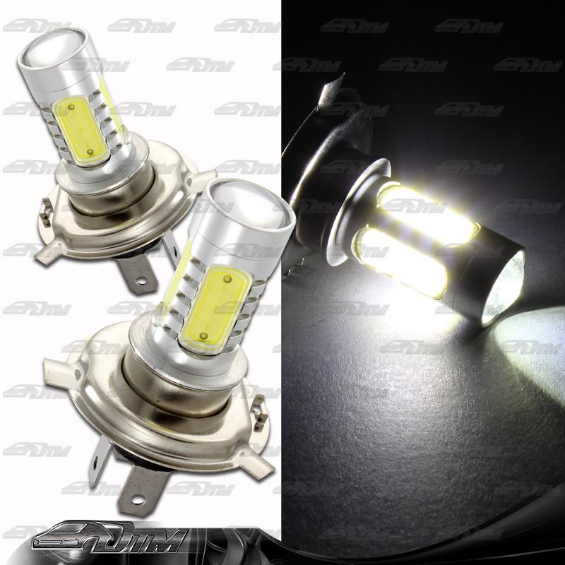 1x pair mercedes-benz land rover h4 9003 hb2 16 watt 6 led white projector bulbs