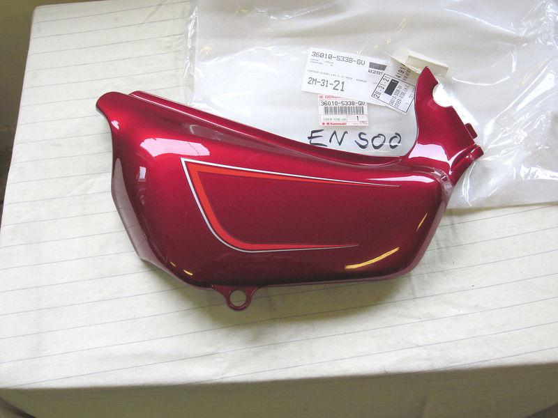 Kawasaki en500 a1 a2 a3 vulcan 90-92 red left side cover lh 36010-5338-gv nos