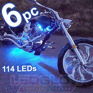 Ice blue motorcycle led lighting w. 114 wide angle leds
