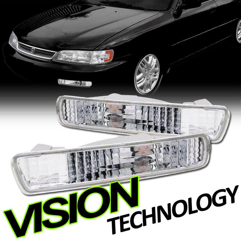 Chrome housing euro clear front bumper turn signal lights 94-95 accord 2d/4d/5d