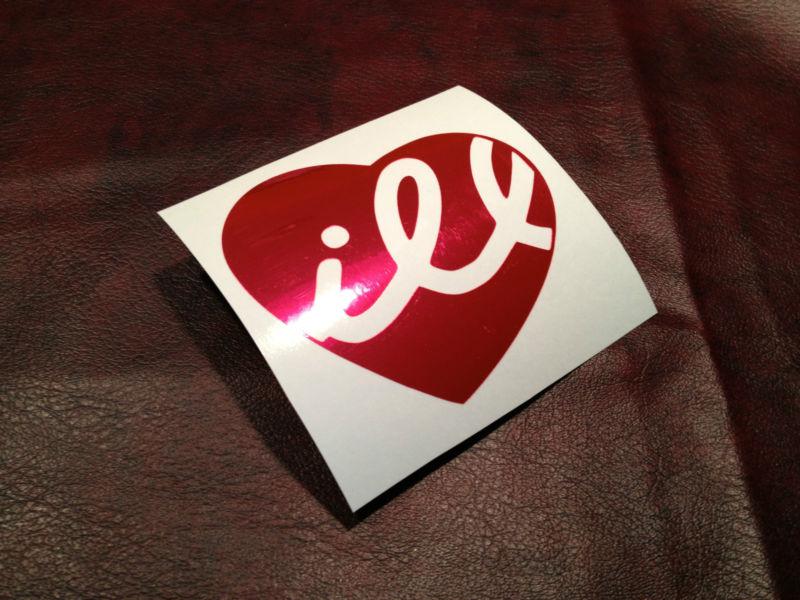 Pink chrome ill heart sticker, vinyl decal, illest, fatlace, jdm, euro, drift