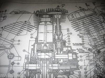 Harley davidson 45 flathead engine blueprint wla wl hd