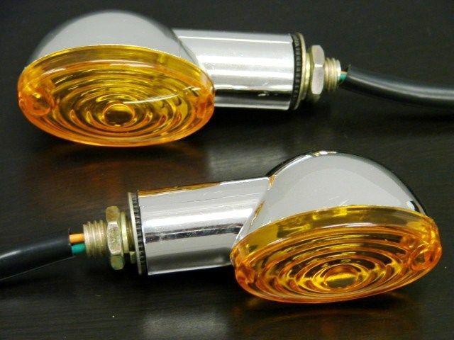 Chrome amber small turn signals for harley davidson sportster dyna glide softail