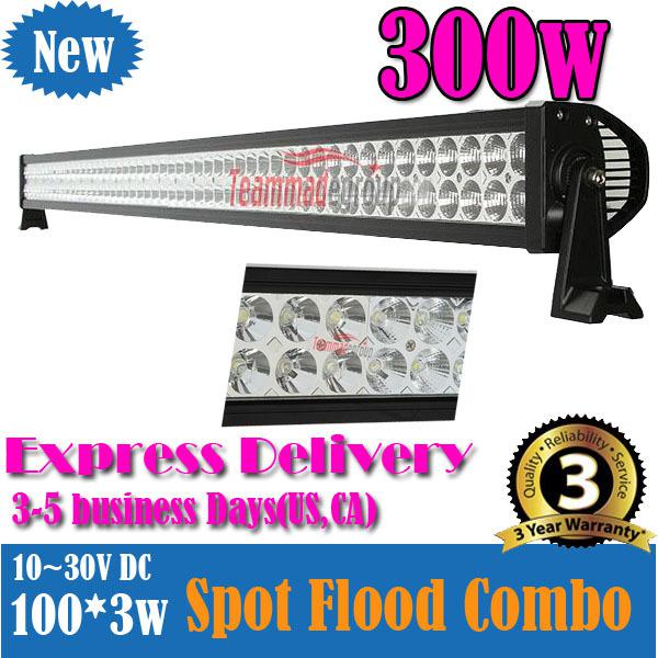 300w 100 led alloy spot flood combo work light bar driving lamp offroad 4wd boat