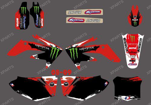 Team graphics & backgrounds decals stickers honda crf250 crf250r 2008 2009 08 09