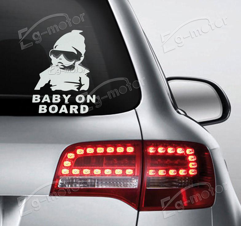 Baby on board custom car vinyl decal sticker for window decor removable white