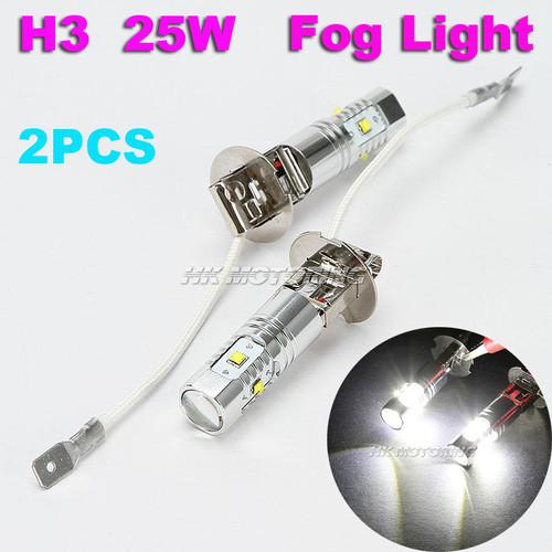 2pcs h3 cree led fog light 25w high power 450lm 12v driving car drl white lamp