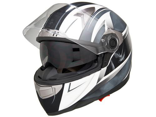 Dot approved motorcycle helmet full face clear visor + dual smoke sun visor - xl