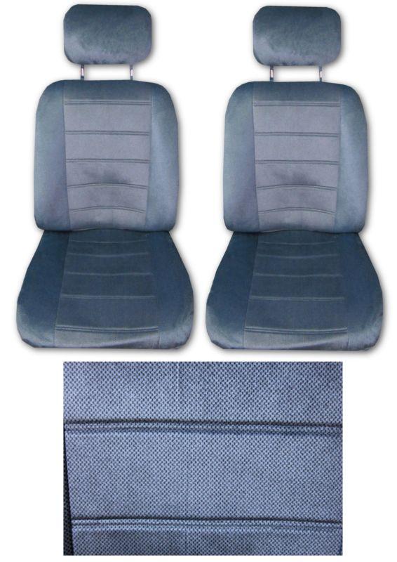 New low back quilted velour regal car truck seat covers blue #a