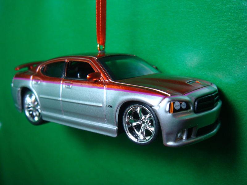 2006 '07 '08 09 10 dodge charger srt burnt orange silver christmas tree ornament