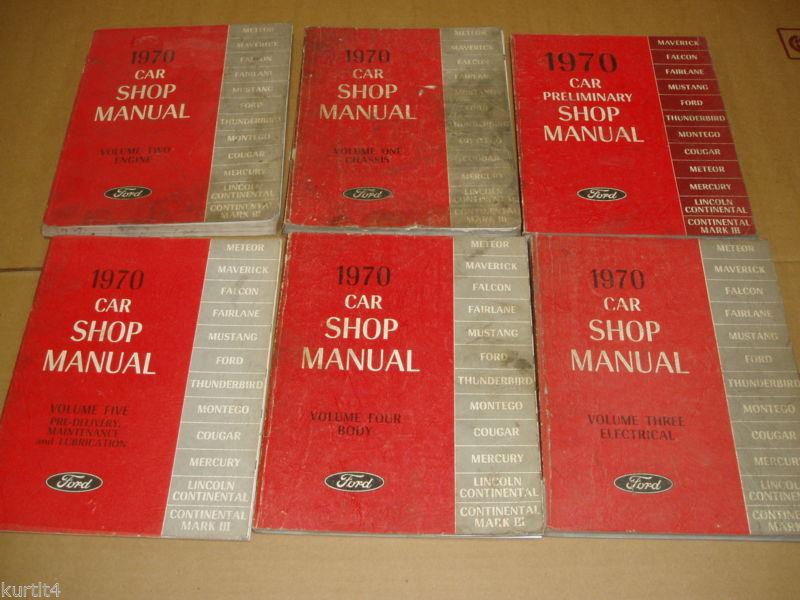 1970 ford mustang falcon thunderbird cougar mark viii meteor shop service manual