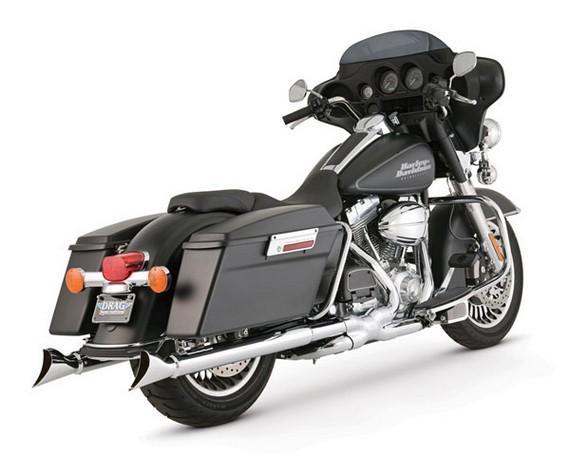 Vance & hines fishtail 3 in slip on muffler chrome for harley fl