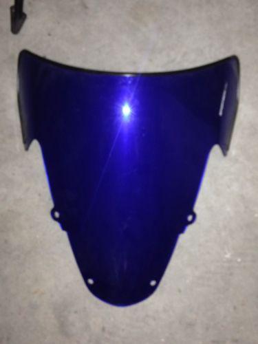 Double bubble windscreen chrome style blue suzuki gsx-r1000