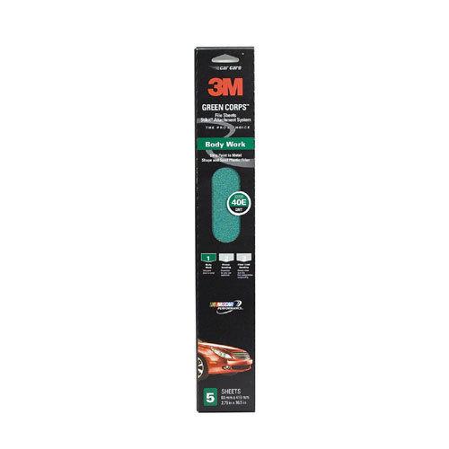 3m 40 grit stikit psa green corps 2 3/4" x 16.5" sandpaper sheet 5pk 32231