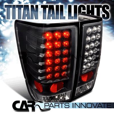 Nissan 04-12 titan led tail lights brake stop rear lamp black