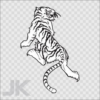 Decal stickers tiger tigers angry attack predator jungle wild cat 0500 xa374
