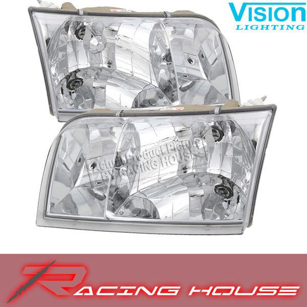 98-09 ford crown victoria lx sport police interceptor chrome headlights assembly