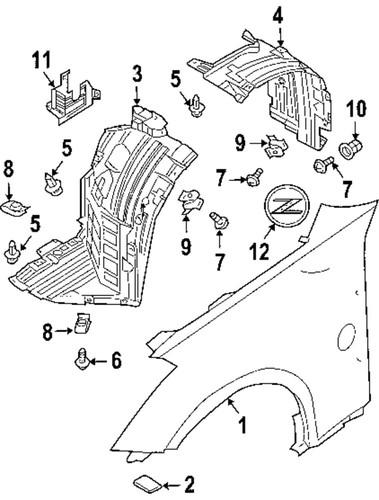 Nissan oem 63845cd000 fender-front shield